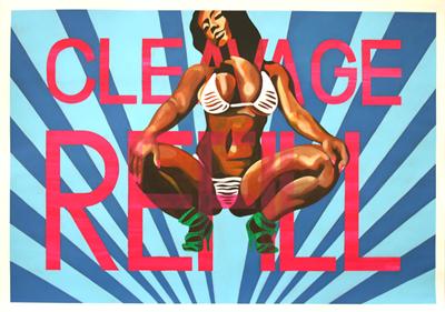 Cleavage Refill, Acrylic on Paper, 100cm x 70cm