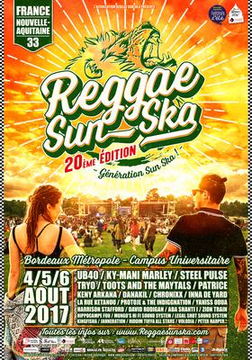 Reggae Sun Ska Music Festival 2017 - Join us on the next 4,5 and 6th of August to celebrate together the 20th's Edition of the Sun Ska Festival at the University Campus of Bordeaux, France. 