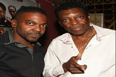 Selector Duane Pow (left) with his father, Stone Love owner Winston 'Wee Pow' Powell.