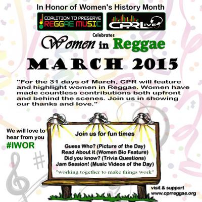 Coalition to Preserve Reggae Music (CPR) celebrates Women in Reggae